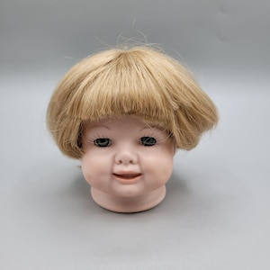 Vintage Blonde Doll Wig Head 11&quot; Circumference Synthetic Hair WIG ONLY