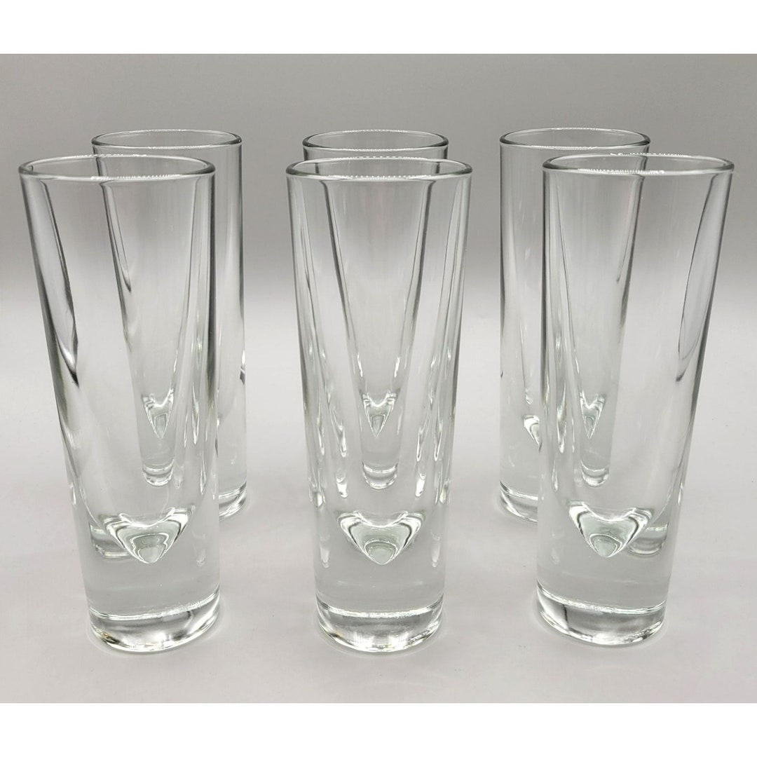 Carlo Moretti Italian Glasses Bullet Design Clear Highball Barware