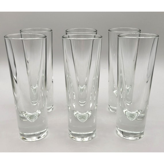 Carlo Moretti Italian Glasses Bullet Design Clear Highball Barware