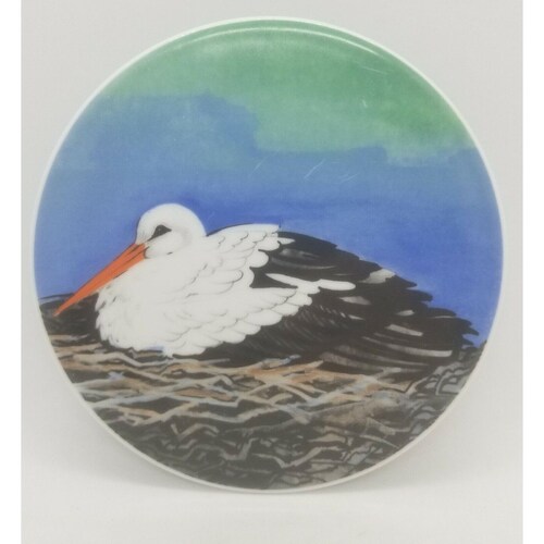 RARE Stork on Nest by Artist Mads Stage Bing Grondahl Denmark Plate for Charity