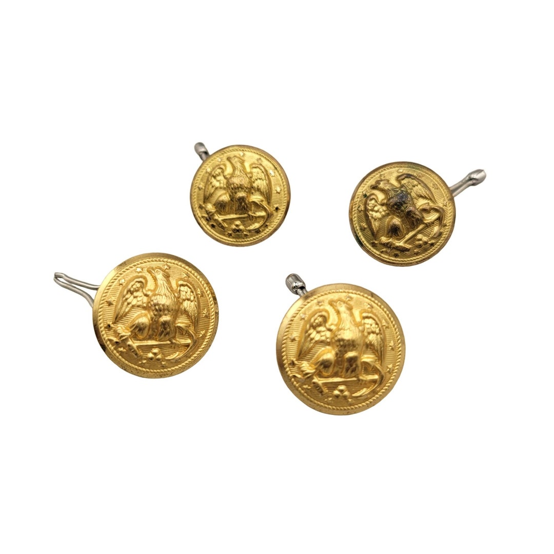 US Navy Military Uniform Button Brass Shank Style Set of 4 Etsy