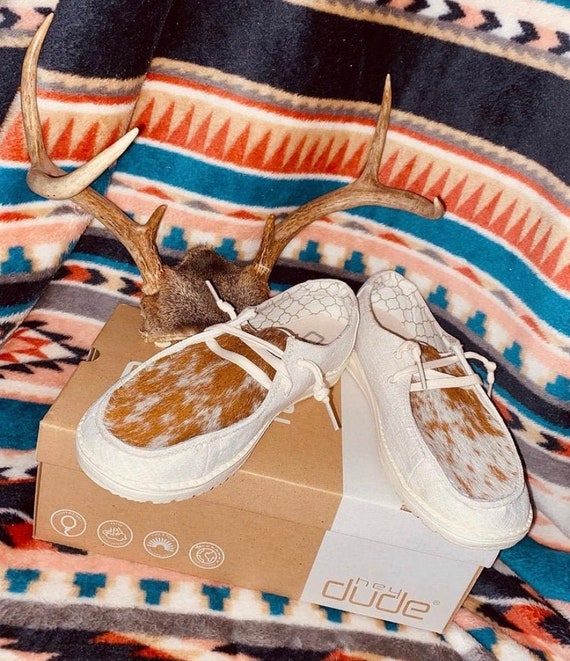 Cowhide Hey Dudes Etsy