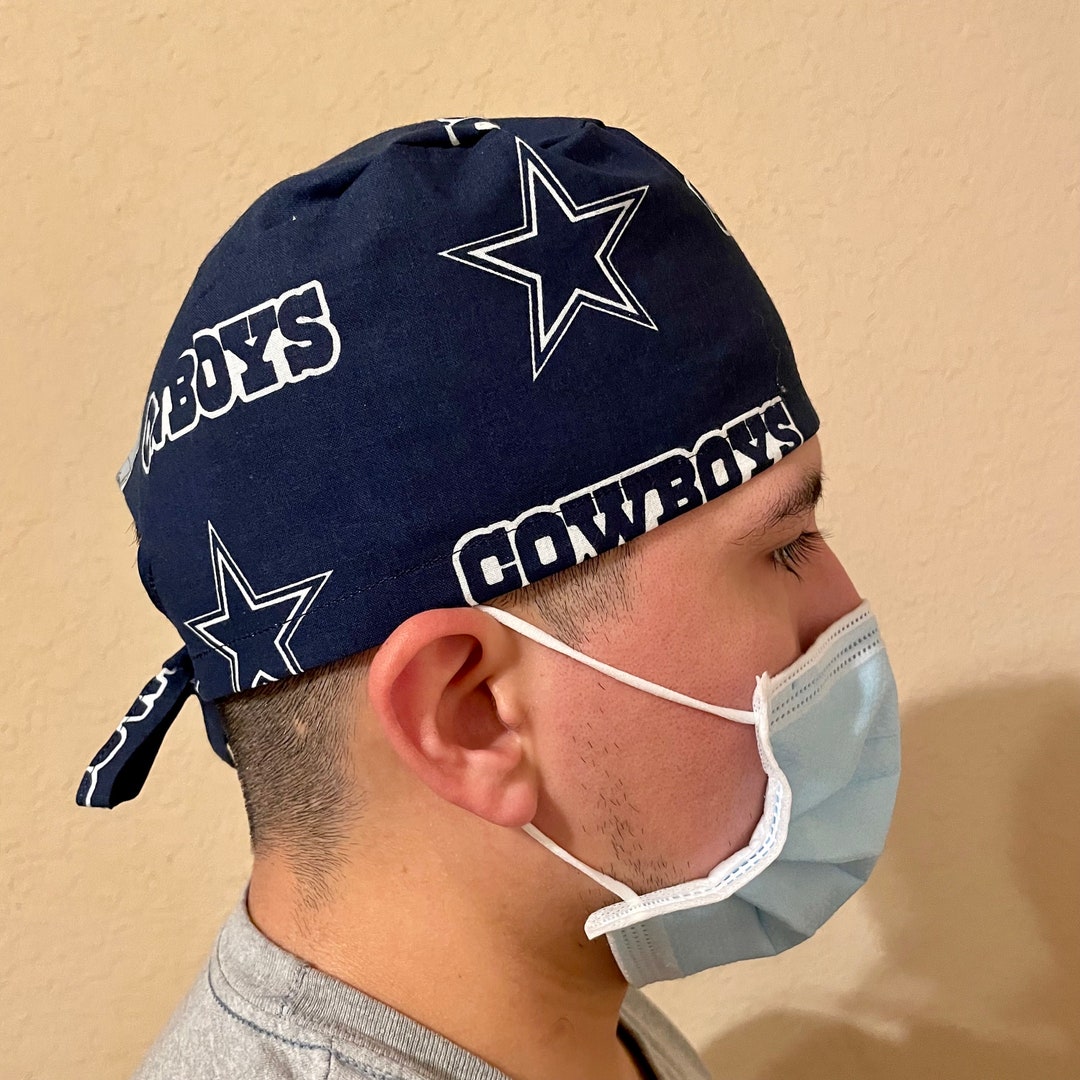 Dallas Cowboys Mens Scrub Cap, NFL Surgical Hat for Men, Nurse