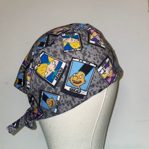 Gorros quirúrgicos para hombre, gorro quirúrgico Hey Arnold para hombre, gorros quirúrgicos unisex, gorros de quimioterapia con dibujos animados, gorro de enfermera divertido de los años 90, gorro de enfermera de Nicktoons