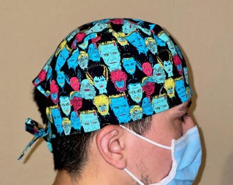 Horror Movie Monsters Chirurgische Scrub Cap | Halloween Krankenschwester Hut