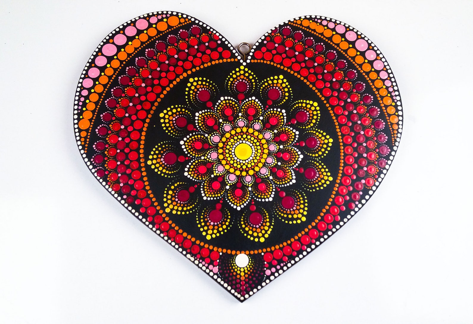 Heart design Mandala painting wall artDot painting wall art | Etsy