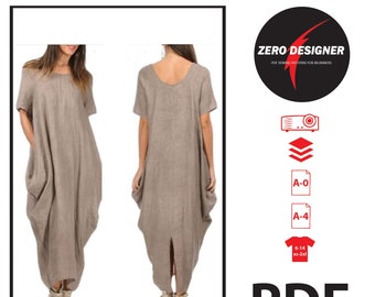 Dress Sewing Pattern For Boho Style Long Dress Sewing Pattern for Beginners Printable PDF Sewing Pattern