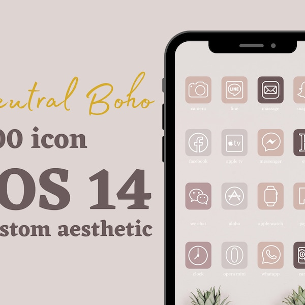 900 boho Icon Pack For IOS 14 Boho app icon Customizing Home Screen  for iphone themes