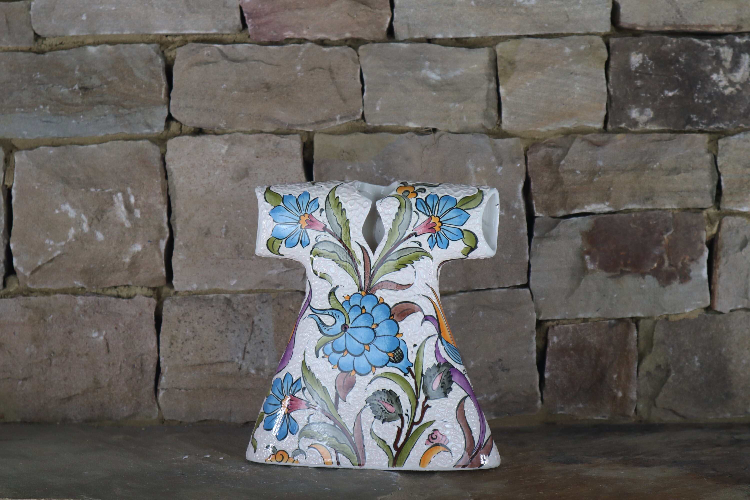 Handmade Turkish Ceramic Classic Iznik Ottoman Caftan Design- 20 cm
