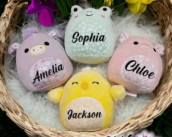 5" Personalized Squishmallows, Custom Name Plush, Easter Plush, Easter Basket, Easter Basket Filler, Unique Easter Gift, Stuffed Animal