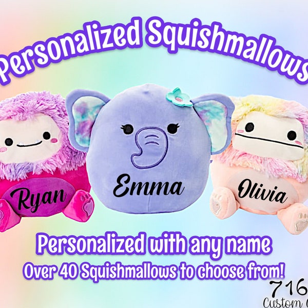 7.5" Personalized Squishmallows, Stuffed Animal, Birthday, Anniversary, Graduation, Valentine's Day, Easter, Corporate, Favor, Custom Plush