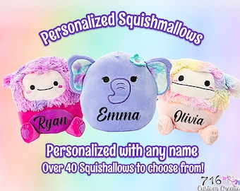 Squishmallows personnalisés 7,5 pouces, peluche, anniversaire, anniversaire de mariage, remise des diplômes, Saint-Valentin, Pâques, entreprise, cadeau, peluche personnalisée