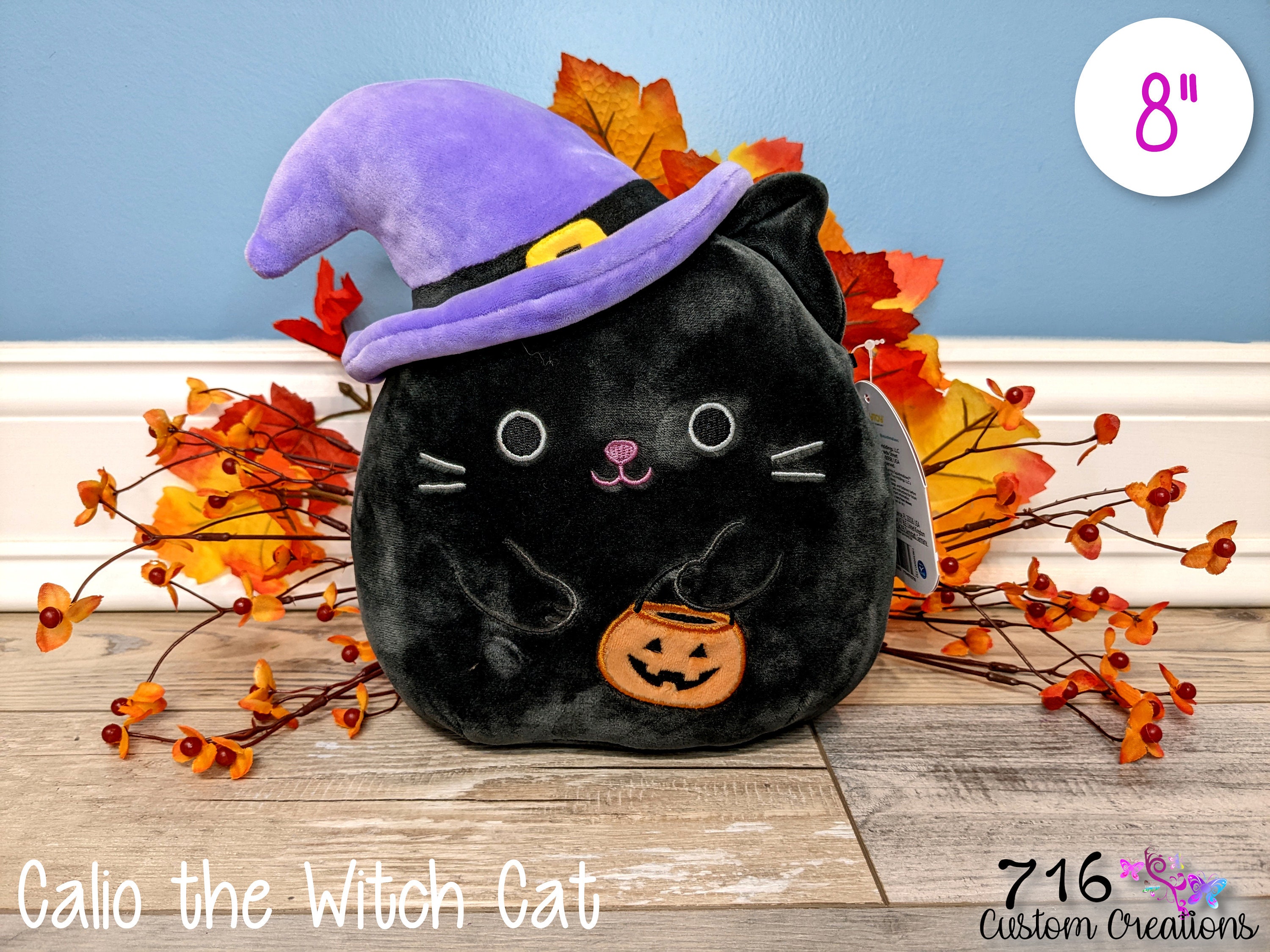 Squishmallow Calio witch cat with pumpkin 16 inch Halloween