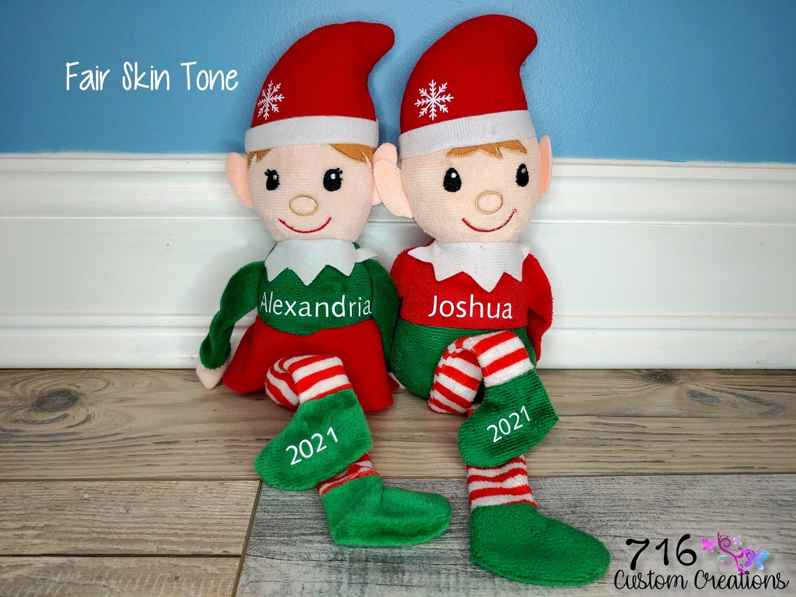 Personalized Christmas Elf, Plush Shelf Sitting Elf, Personalized Elf ...