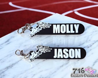 Personalized Track and Field Keychain, Custom Name Keyring, Track Bag Tag, Team Gift, , Coach Gift, Custom Sports Keychain, Bag Tags
