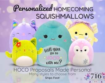 7.5" Personalized HoCo Squishmallow, Homecoming Proposal, Stuffed Animal, Custom Plush, Highschool Dance, Girlfriend, Boyfriend, HOCO Date