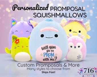 Personalized Prom Squishmallow, Prom Gift, Promposal, Stuffed Animal, Custom Plush, Highschool Dance, Girlfriend, Boyfriend, Prom Date