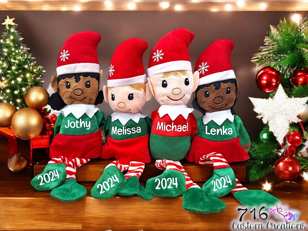 Personalized Christmas Elf, Plush Shelf Sitting Elf, Personalized Elf ...