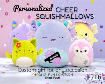 Personalized Squishmallows, Stuffed Animal, Birthday, Custom Cheer Plush, Cheerleader, Cheerleading, Cheer Competition Gift, Sport Team Gift