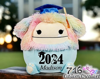 12" Personalized Graduation Squishmallow, Stuffed Animal, Gift for Grad, Custom Plush, Class of 2024, Preschool, College, Highschool, Pre-k