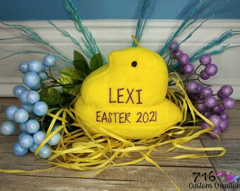 Personalized Easter Chick, Easter Plush, Easter Basket Stuffy, Easter Basket Filler, Unique Easter Gift, Stuffed Animal, Custom Name Plush