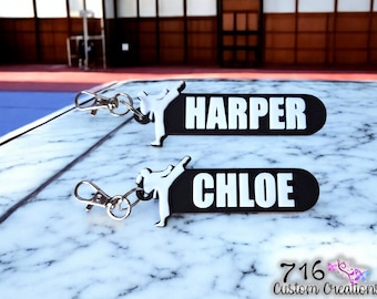 Personalized Martial Arts Keychain, Custom Name Keyring, Bag Tag, Team Gift, , Sport Coach Gift, Custom Sports Keychain, Bag Tags