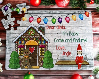 Elf Arrival Puzzle, Personalized Christmas Puzzle, Fun Elf Arrival, Christmas, Elf Letter, Hello From Elf, Welcome Letter From Elves