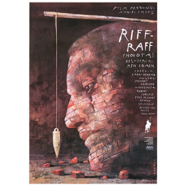 Riff-Raff Original Polish Movie Poster '94 Sadowski artwork!