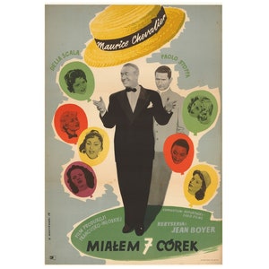 My Seven Little Sins Original Polish Movie Poster &#39;1957 Z. Anczykowski art!