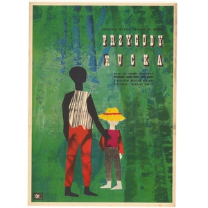 The Adventures of Huckleberry Finn Original Polish Movie Poster J. Srokowski art! &#39;1962
