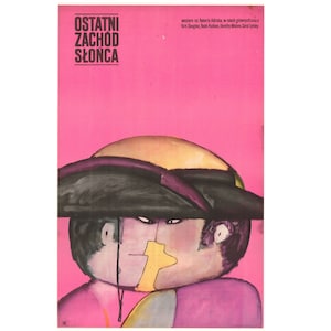 The Last Sunset Original Polish Movie Poster '1966 Witold Janowski arte!