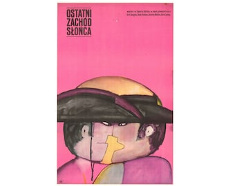 The Last Sunset Original Polish Movie Poster '1966 Witold Janowski kunst!