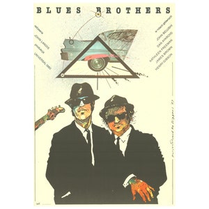 BLUES BROTHERS Original Polish Movie Poster &#39;83 Marszalek artwork!