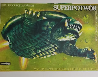 Gamera Super Monster Original Polish Movie Poster '80 Ploza-Dolinski artwork!
