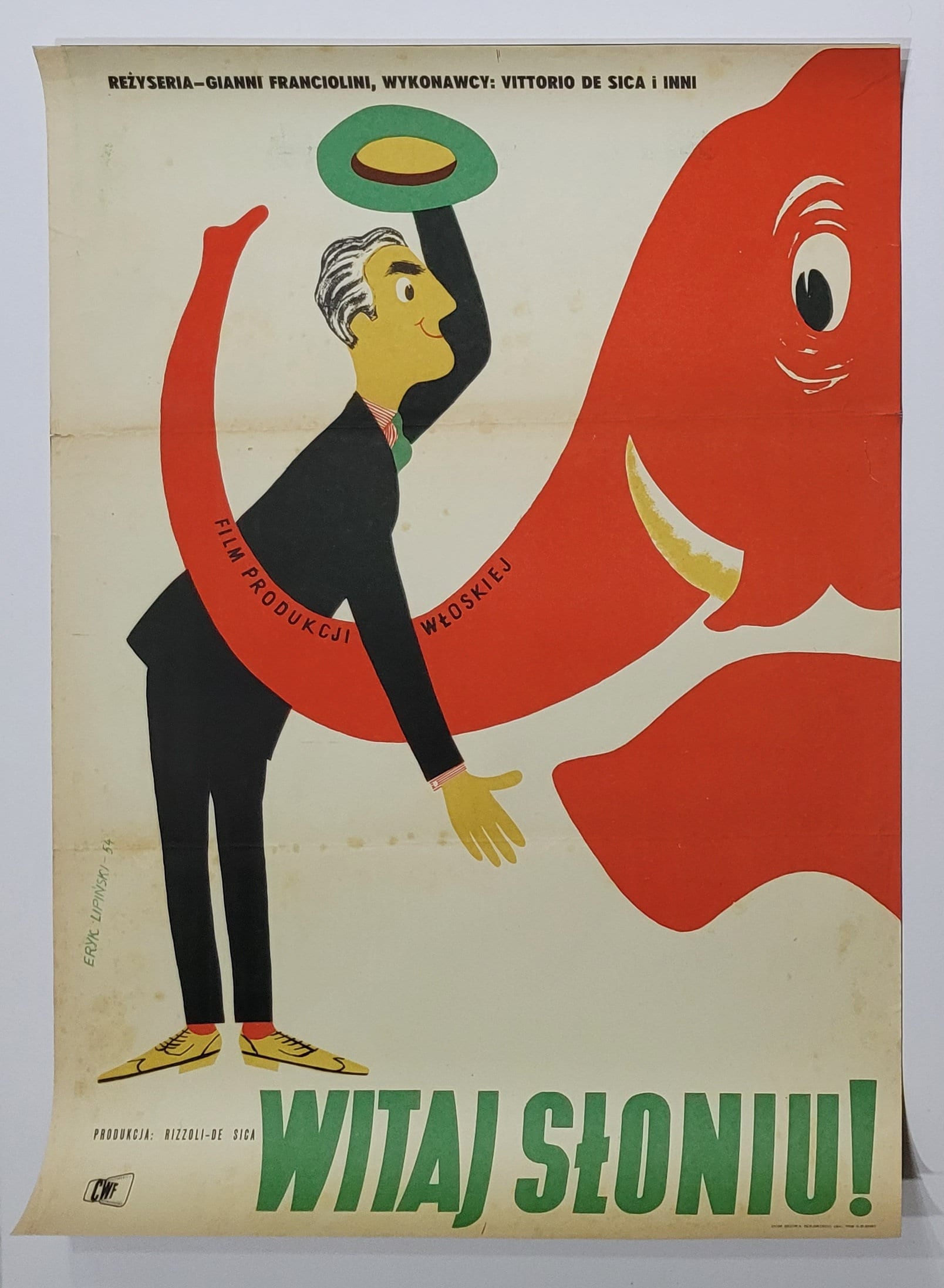 HALLO OLIFANT | Hallo olifant! | Originele Poolse filmposter Lipinski art! '1954