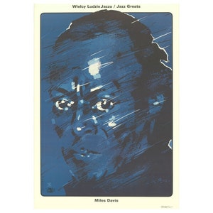 MILES DAVIS Jazz Greats series Original Vintage Polish Poster 1990 Waldemar Swierzy arte único!