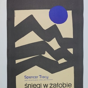 The Mountain | Snows in Mourning | Original Polish Poster Janowski art! &#39;1962