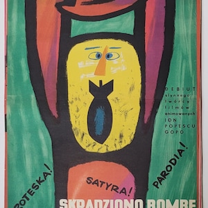 Stolen bomb / Stolen bomb Original Polish Movie Poster Lipiński art! &#39;1962
