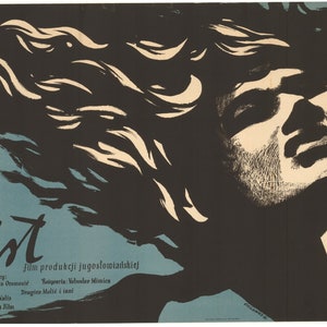 ¡La letra Original Polish Movie Poster R. Cieslewicz art! '1955