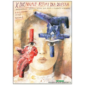 10. Biennale der Kunst für Kinder. Original polnisches Poster &#39;95, Kunstwerk von Sadowski!