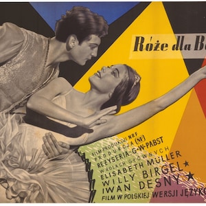 Roses for Bettiny Original Polish Movie Poster &#39;1957 Z. Anczykowski art!