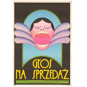 Voice for Sale Polish Movie Poster A. Krajewski art! &#39;1973