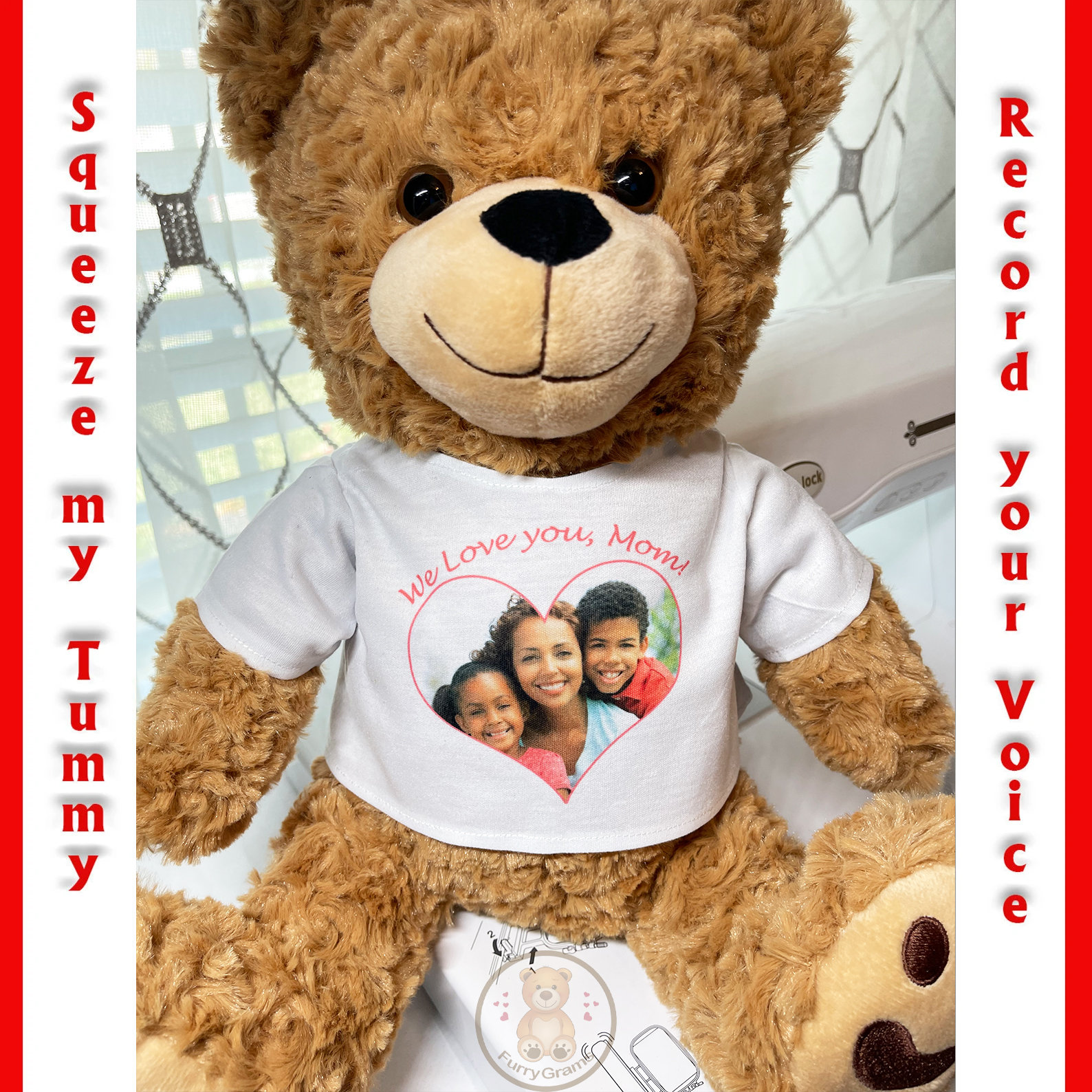 Personalized Photo T-shirt and Custom Message Furrygram Teddy Bear ...