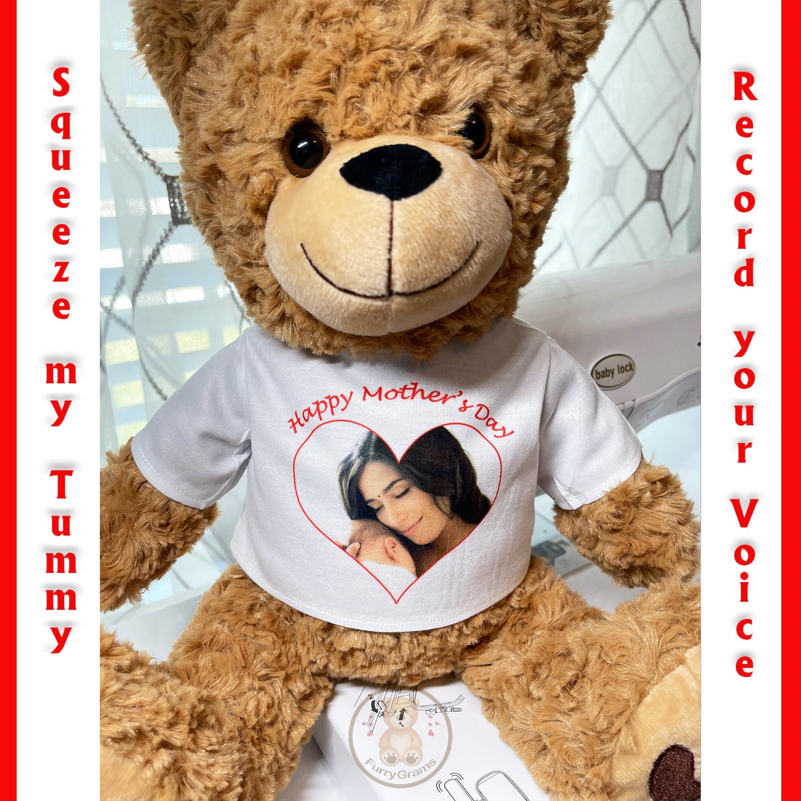 Personalized Photo T-shirt and Custom Message Furrygram Teddy Bear ...