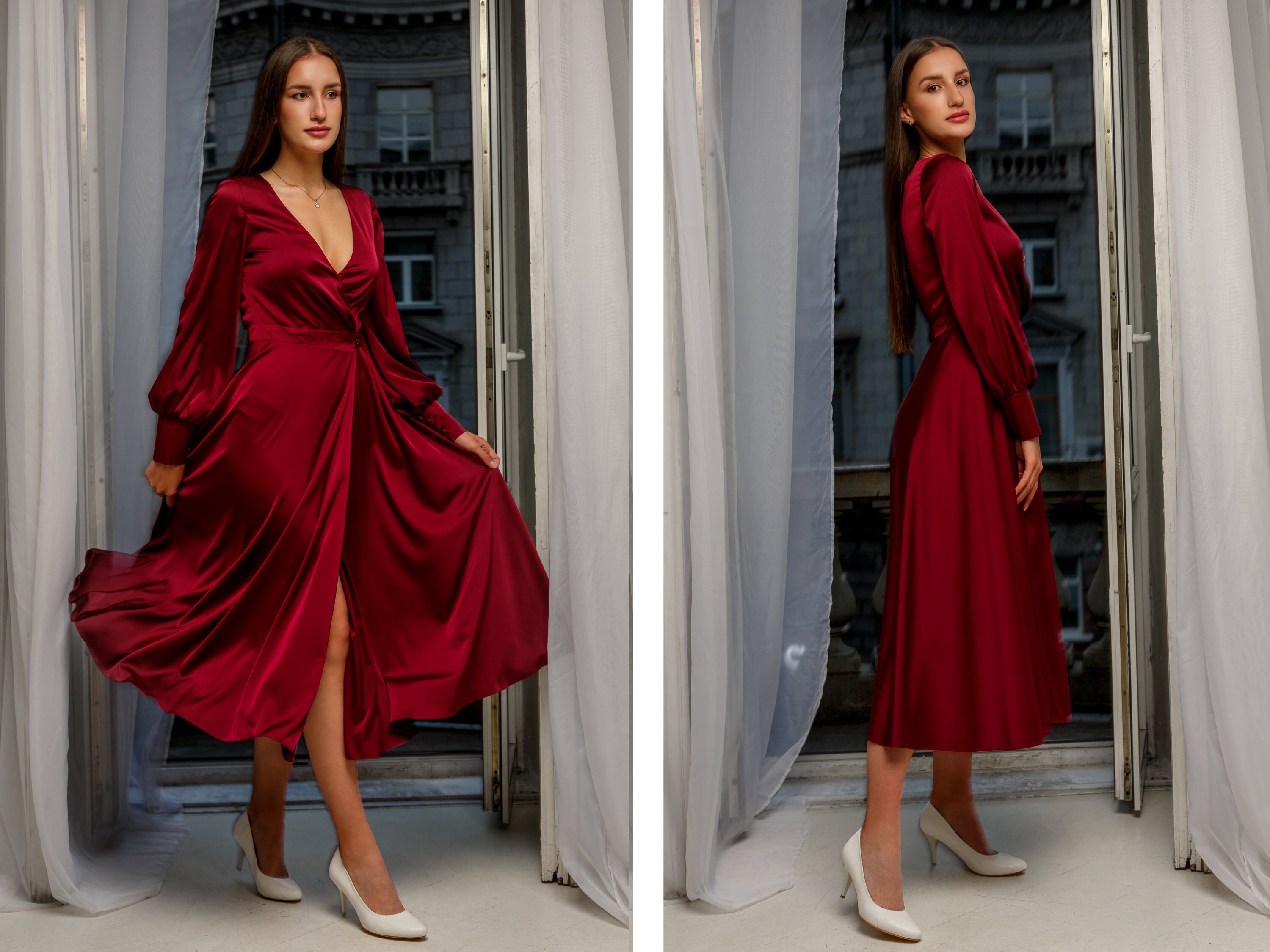 red wrap dress canada