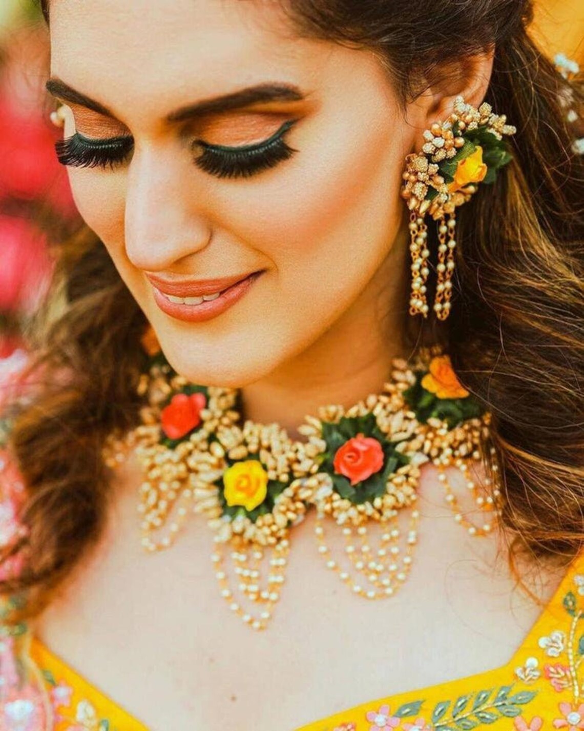 flower jewellery pink