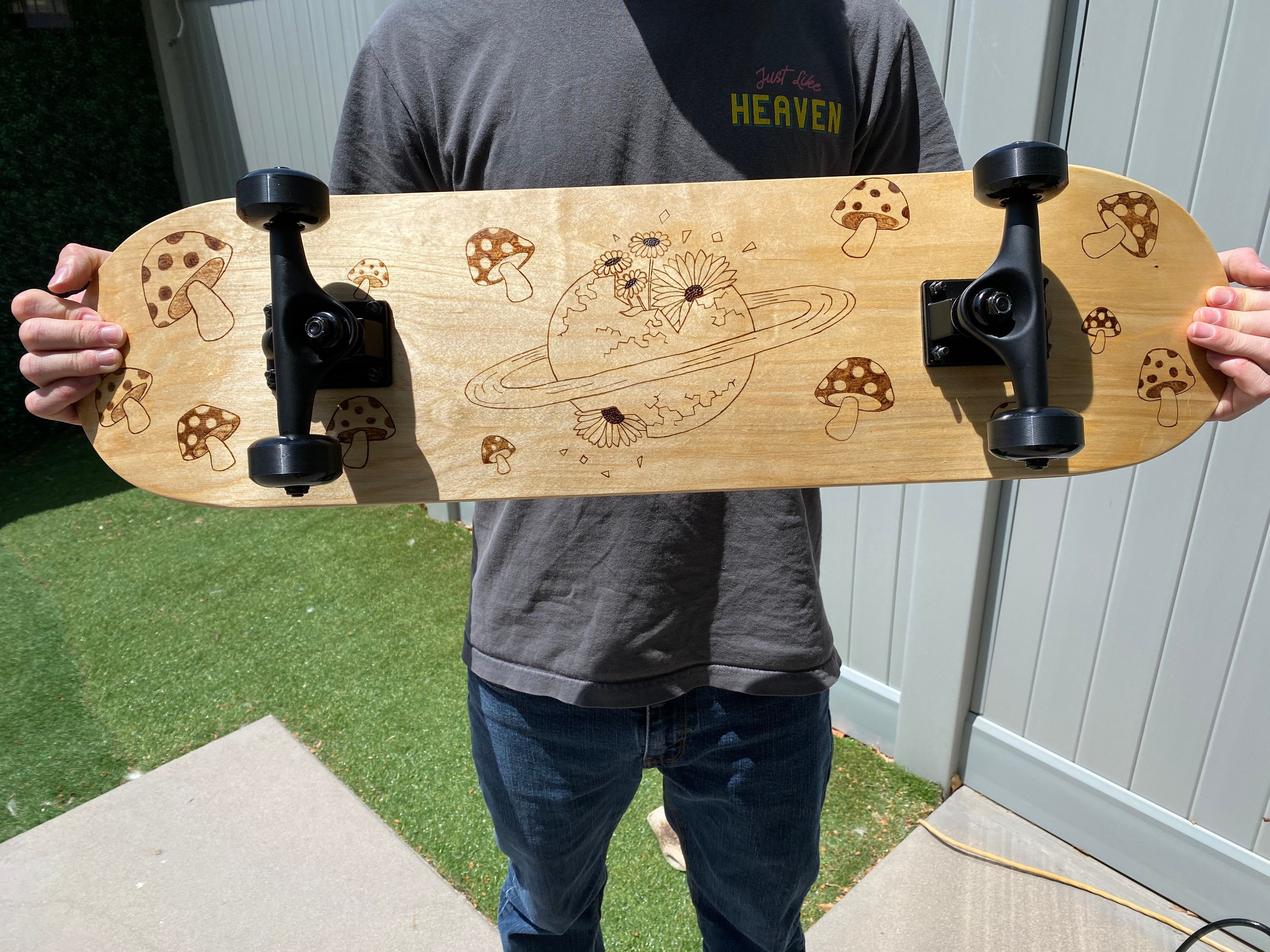 Custom Skateboard Deck Woodburned by Hand Etsy Australia