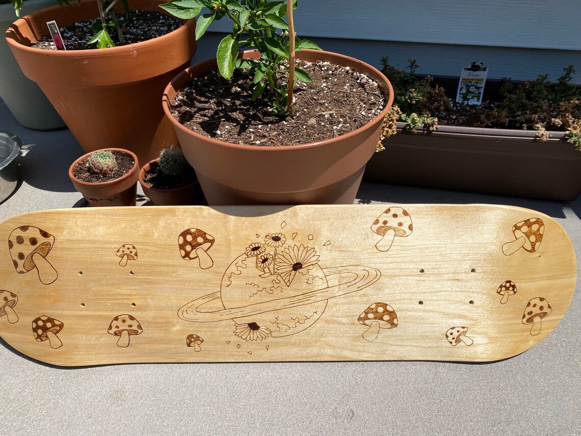 Custom Skateboard Deck Woodburned by Hand Etsy Australia