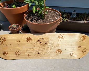 Custom Skateboard Deck - Wood-burned by Hand