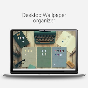Desktop Organizer, Desktop Wallpaper, Digital Download, Instant Download, Computer Background, Vintage, Vintage Wallpaper, Desk Wallpaper